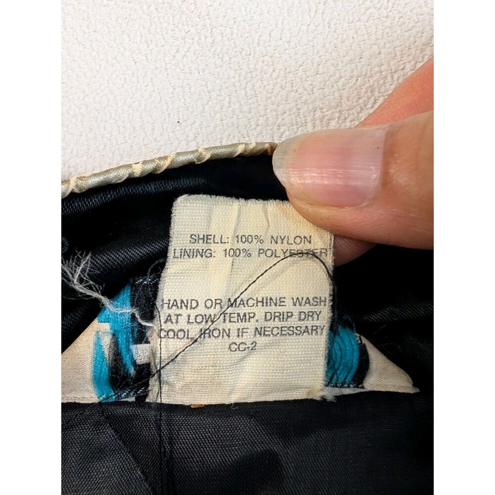 Vtg 90s Mens Medium Snap On Racing Quilt Lined Satin Bomber Jacket USA Snapon - Picture 15 of 16